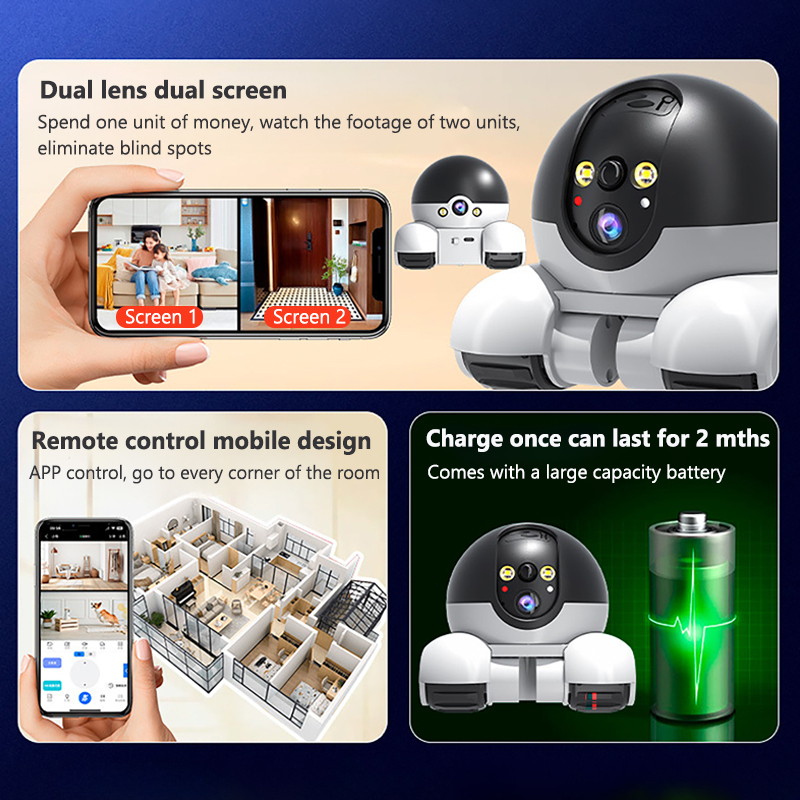 128GB WIFI Robot Camera Dual L - Home Security Robot 评论和价格