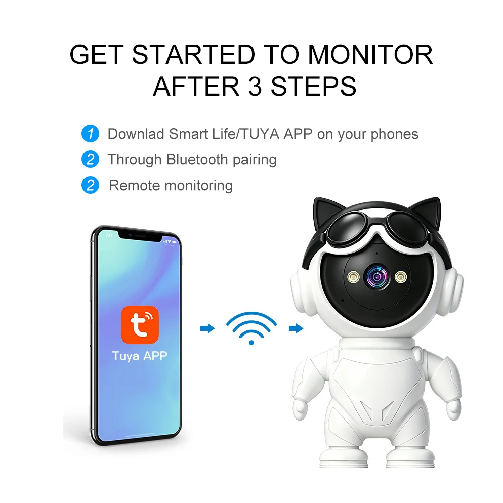 Tuya Smart Wireless IP Camera  - Home Security Robot 评论和价格